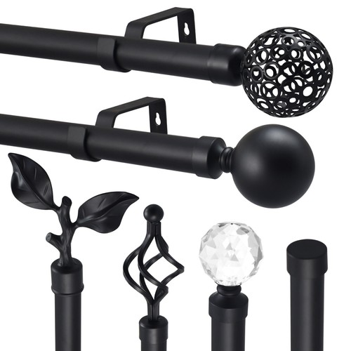 Extendable matt black - matt, curtain