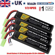11.1V Airsoft Battery 2000mAh 30C Rechargeable Hobby LiPo Battery with Tamiya uk