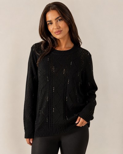 Stephen black knit jumper - knit,