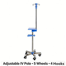 Stainless Steel IV Pole