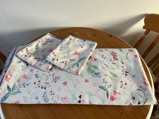 DUNELM  Super King Duvet Set.White with a Delicate Allover Floral Pattern