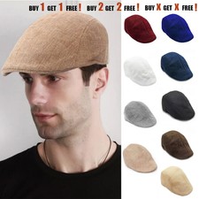 Solid Flax Flat Cap Men