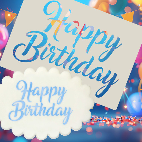 Happy birthday stencil for - happy,