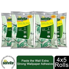 Solvite Paste the Wall 20 Roll Sachet Extra strong Wallpaper Adhesive 230g, 4Pk