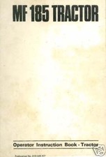 MASSEY FERGUSON TRACTOR MF185 OPERATORS MANUAL - MF 185