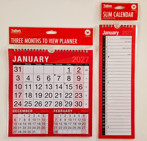 2027 slim calendar three - slim,