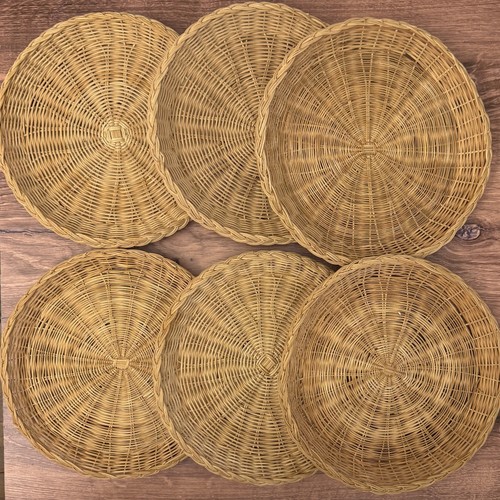 Vintage wicker rattan round - wicker,