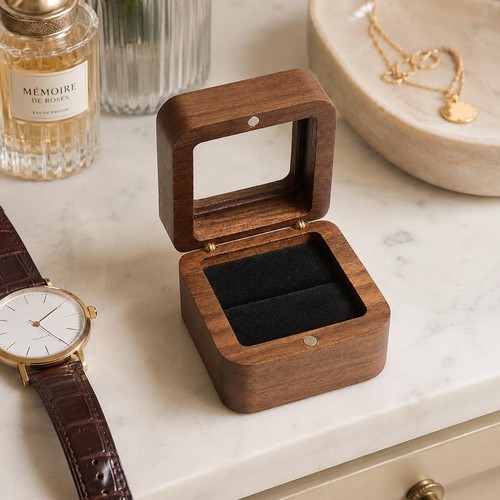 Small walnut wood ring - walnut,