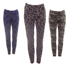 Full Length Stretch Leggings. Paisley / Jacquard / Flocked Velvet. Sizes 8-22