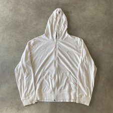 Tommy Hilfiger Hoodie Womens 2XL Swim Towel Y2K Full Zip Sweatshirt, White