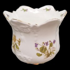 Vintage Brosnic Bone China Victoriana Planter Pot Floral Botanical Design