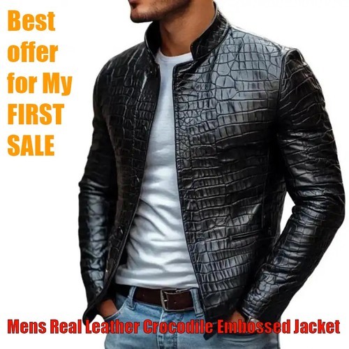 Men real leather crocodile - real,