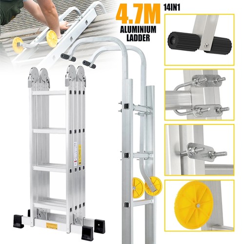 Aluminium folding ladder - aluminium,