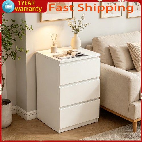 Wooden white side table - side, slim