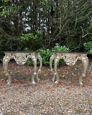 Black Marble Top & Gold French Rococo/ Italianate/ Baroque Console Hall Table