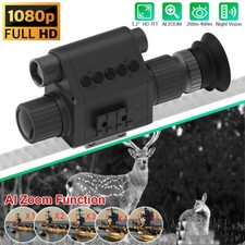 Laser IR 850nm Night Vision Scope 5x AI Zoom Crosshair Adjustable 32GB 1080P Cam