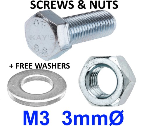 Bolts and nuts - (3mmØ),