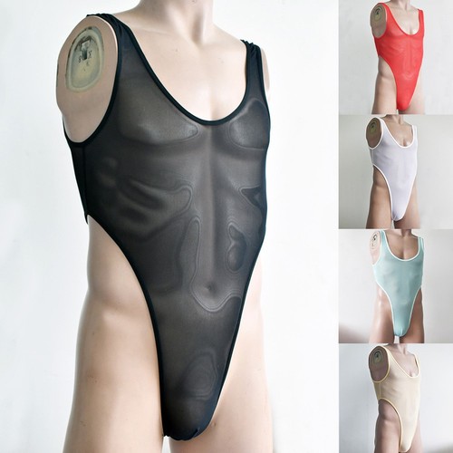 Mens elastic see - see, through