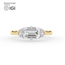 Emerald Diamond Trilogy Ring