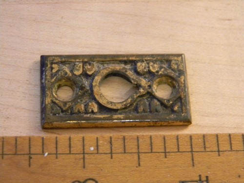 Vintage brass escutcheon plate - brass,