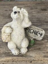 Quarry Critters Blossom Bear With Picnic Sign Figure 45453 