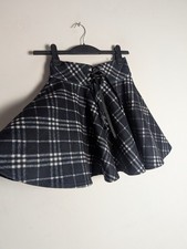 Lady Ghost Tartan Blanket Fabric Flare Mini Skirt Size S