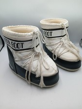 Moon Boot Low Size 6 - 7.5 39 - 41 Black & White Snow Boots Womens 
