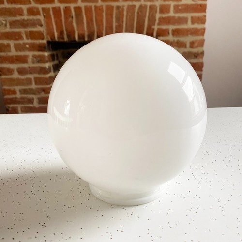 White glass round globe - glass,