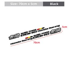 2Pcs Black Mugen Power DOHC Racing Decals Car Body Gas Cap Sports Sticker 70CM