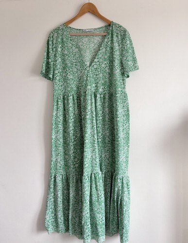 Zara green white - zara, floral