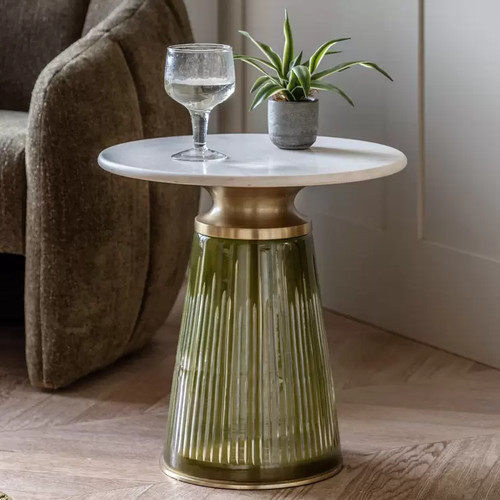 Marble side table round - table, accent