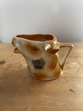 Foreign Crested Ching Cow Head Jug with Handle Lucky white Heather Colwyn Bay