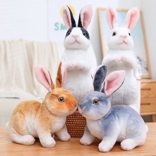 Cute realistic rabbit plush - cute,