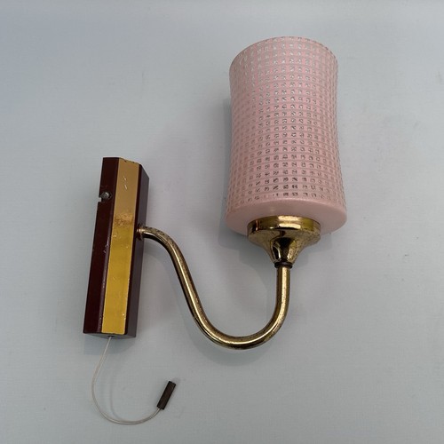 Vtg metal and brass wall - and, light