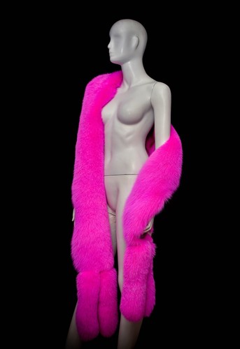 Genuine neon pink fox fur - genuine,