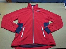 Swix Women Ski Jacket Large Red Ski Cross Country Full Zip Stretch Quick Dry