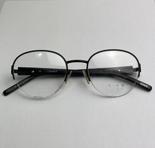 Gant Eyeglasses Glasses Frames Black Oval Aviator Metal Half Rim 50-20-140