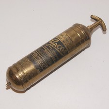 Vintage Gaco 1950s Empty Brass Fire Extinguisher 14 Inches Tall