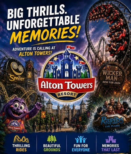 Alton towers merlin tickets - alton,