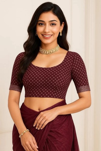 Burgundy maroon saree - saree, blouse