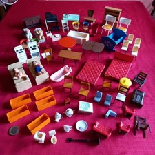 HUGE JOB LOT OF 1960s DOLLS HOUSE FURNITURE........ATTIC FIND
