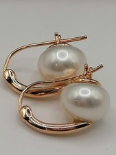 925 Sterling Gold Plt. HONORA Cultured Freshwater Pearl Earrings Hinged 790
