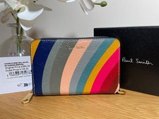 BNWT Paul Smith Multi Swirl Leather Small Zip Around Purse Wallet Boxed RRP £260
