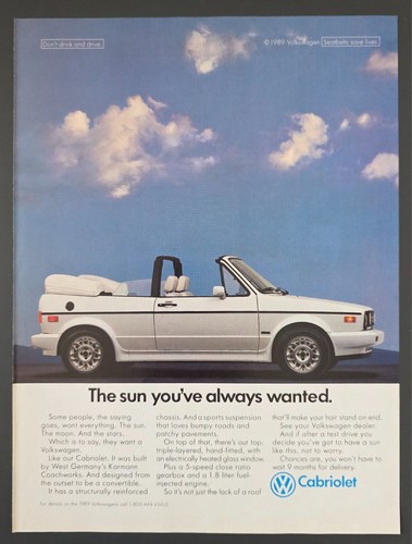 1989 print volkswagen - ad,