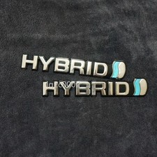 2x Glossy HYBRID 3D Acrylic Emblem Decal Badge Sticker Fender 4WD Engine SUV Car