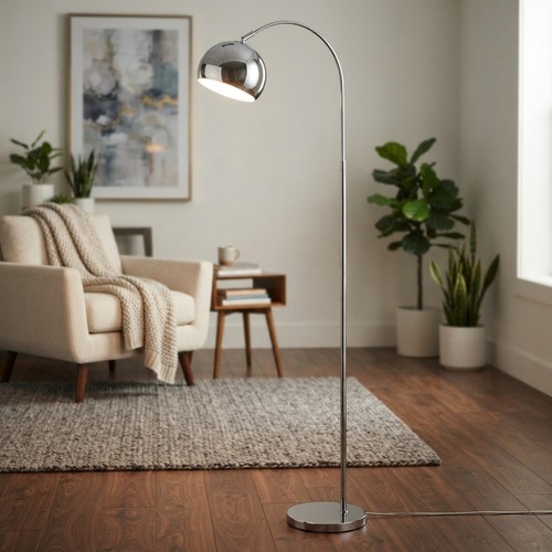 Modern chrome floor lamp - lamp, with