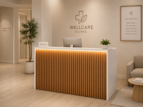 Modern reception desk salon - desk, /