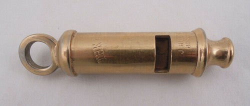 Hudson brass police whistle - brass,