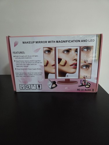 Led makeup mirror - mirror, tri-fold