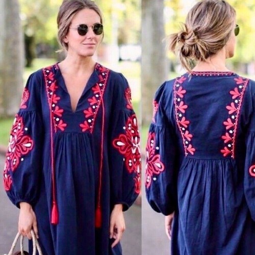 Zara navy red embroidered - red,